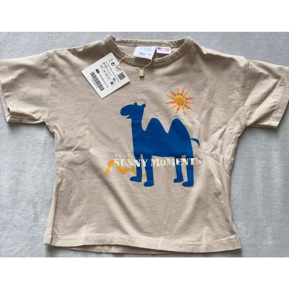 Zara 3pc bundle LOT 9-12m 12-18m NWT t-shirts short sleeve blue camel - Picture 3 of 4
